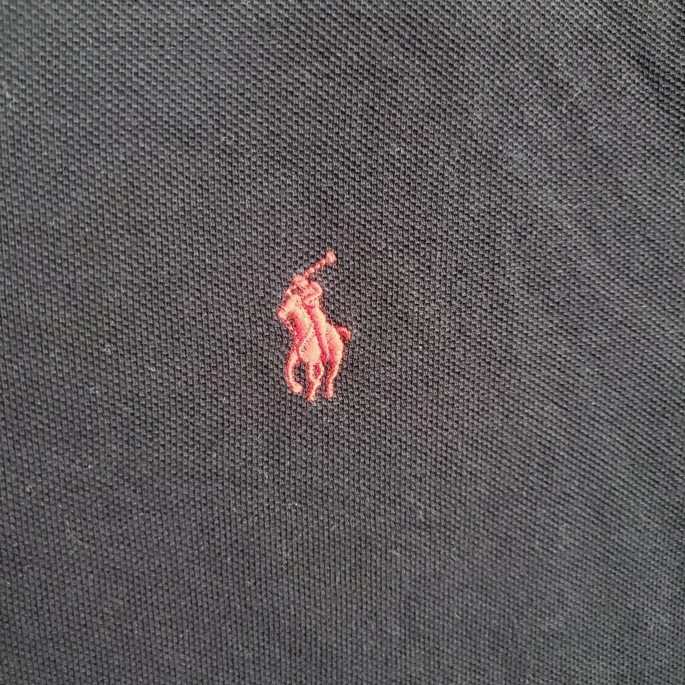 Ralph Lauren Men Polo Shirt Large‎ Black Custom Fit Embroidered Logo